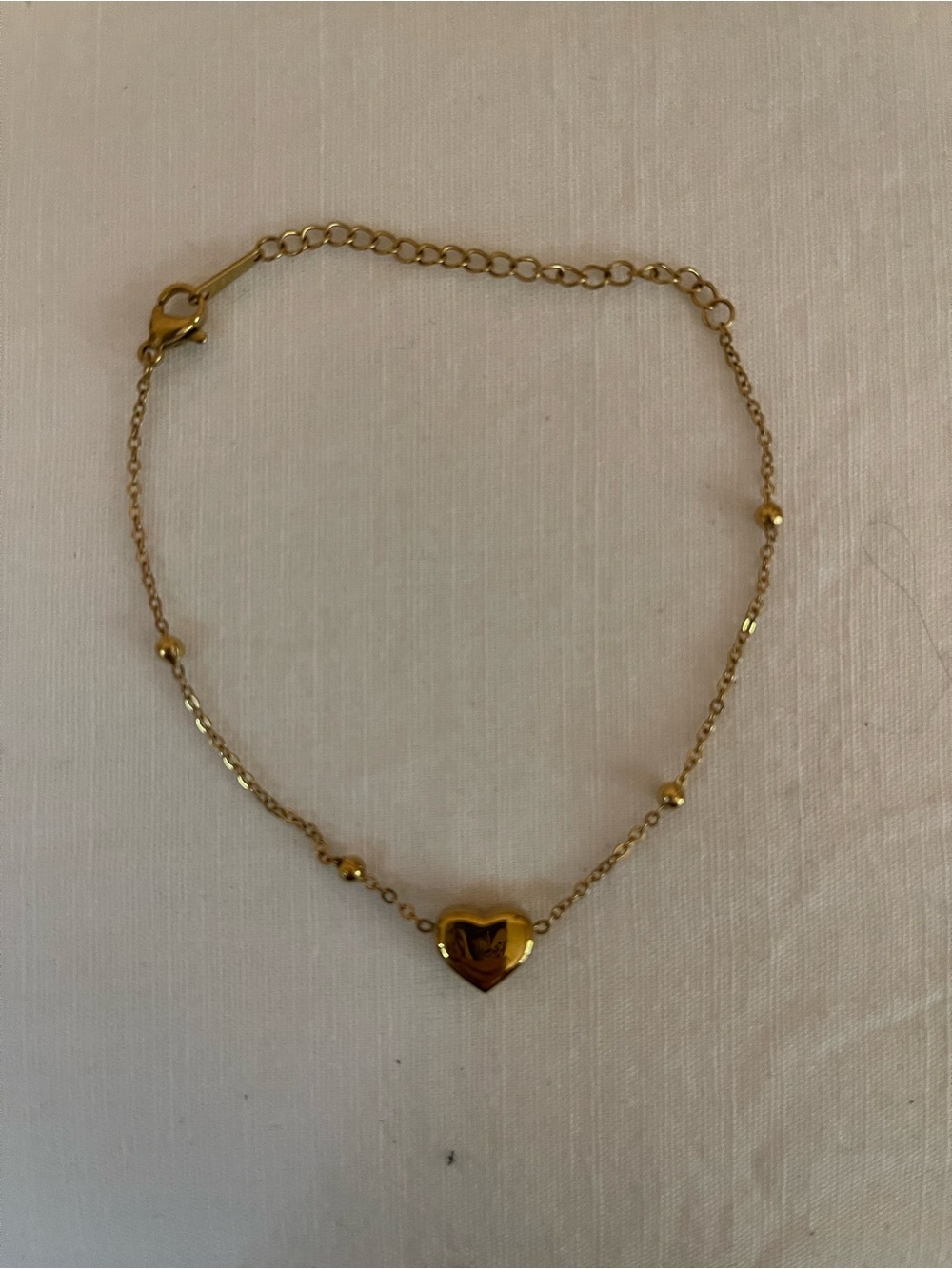 Gold Heart Pendant Anklet - Delicate Women's Jewelry